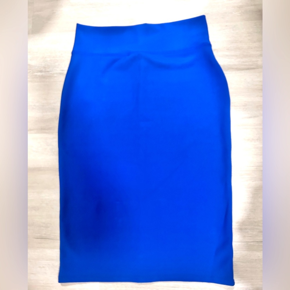 Nene Fashion Royal Blue High Waist Stretch Pencil Skirt Size Large